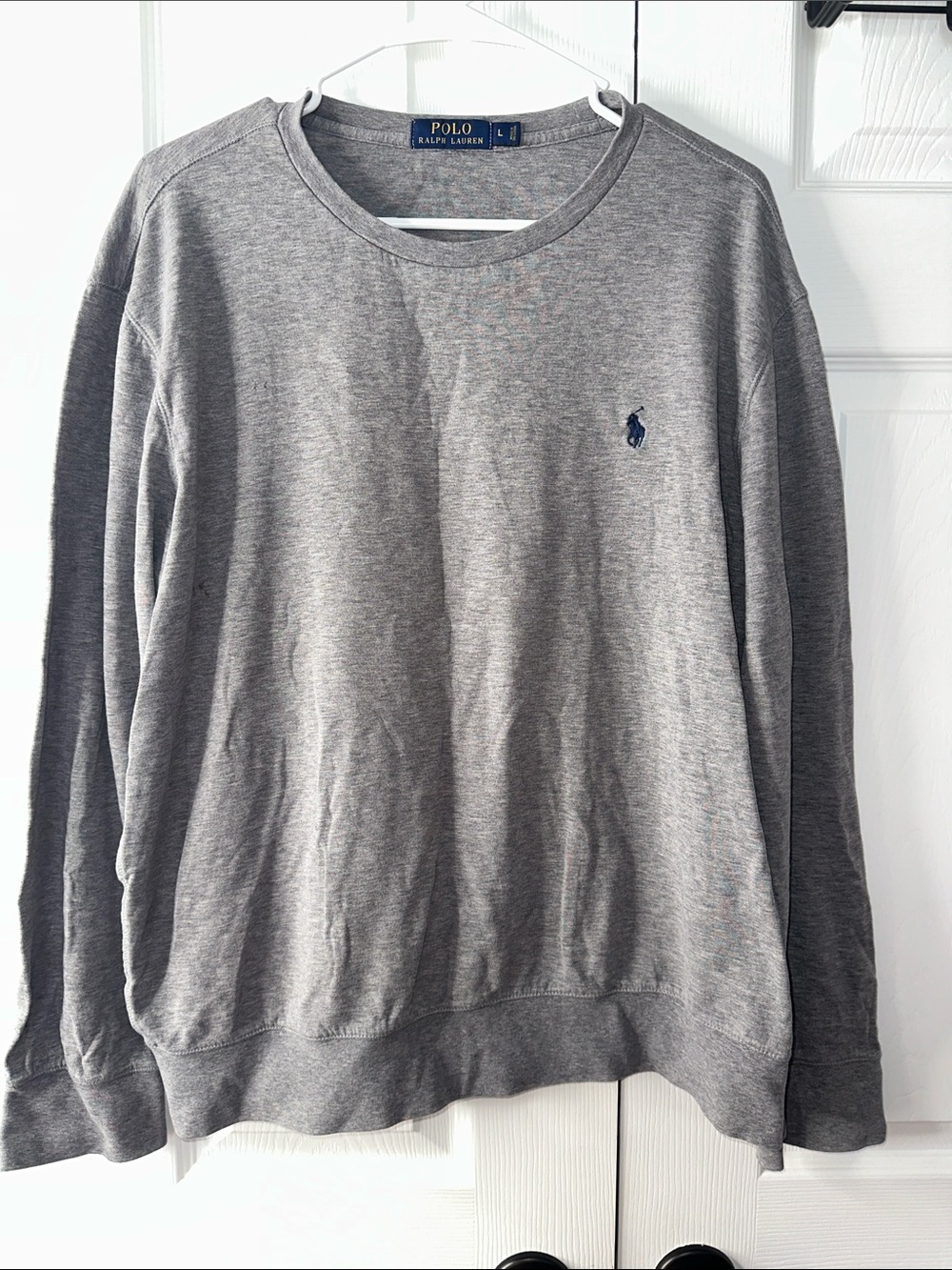 Polo by Ralph Lauren Gray Crewneck with Navy Pony Logo